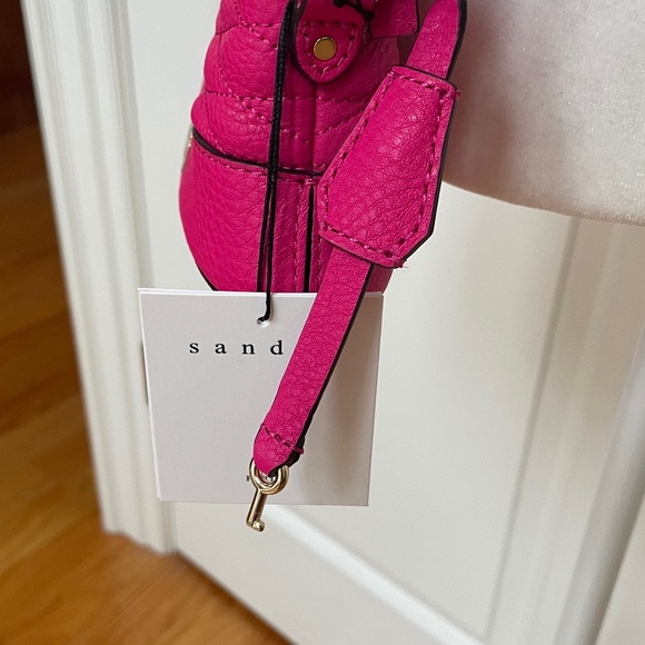 Last One!!!Fuchsia Thelma quilted pebbled-leather shoulder bag from SANDRO - Picture 11 of 15